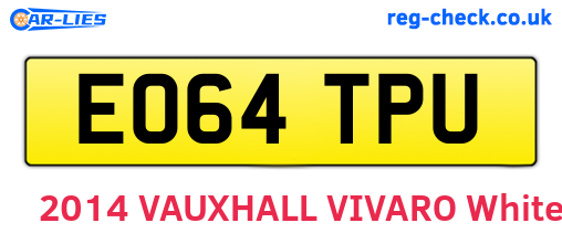 EO64TPU are the vehicle registration plates.