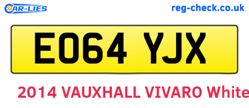 EO64YJX are the vehicle registration plates.