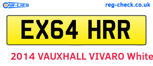 EX64HRR are the vehicle registration plates.