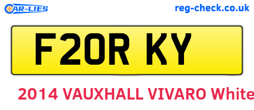 F20RKY are the vehicle registration plates.