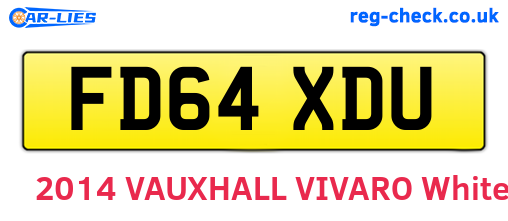 FD64XDU are the vehicle registration plates.
