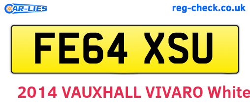 FE64XSU are the vehicle registration plates.