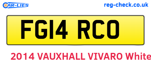 FG14RCO are the vehicle registration plates.