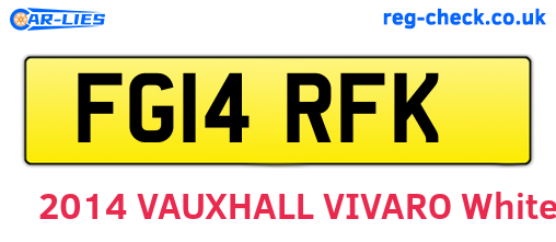 FG14RFK are the vehicle registration plates.