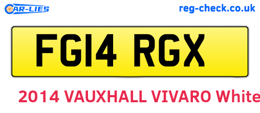 FG14RGX are the vehicle registration plates.