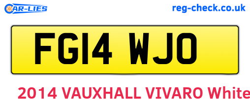 FG14WJO are the vehicle registration plates.