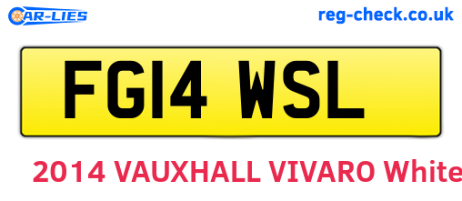 FG14WSL are the vehicle registration plates.