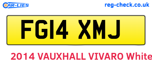 FG14XMJ are the vehicle registration plates.
