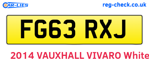 FG63RXJ are the vehicle registration plates.
