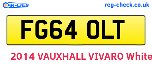 FG64OLT are the vehicle registration plates.