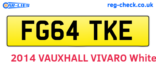 FG64TKE are the vehicle registration plates.