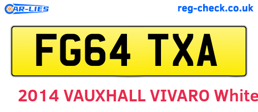 FG64TXA are the vehicle registration plates.