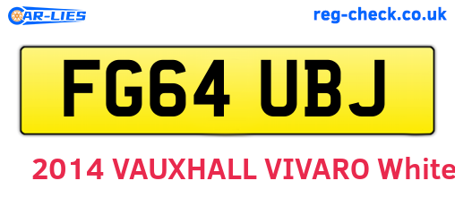 FG64UBJ are the vehicle registration plates.