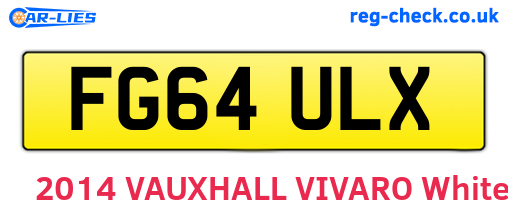 FG64ULX are the vehicle registration plates.