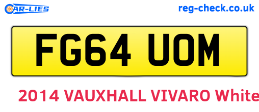 FG64UOM are the vehicle registration plates.