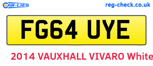 FG64UYE are the vehicle registration plates.
