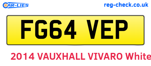 FG64VEP are the vehicle registration plates.