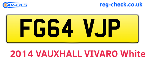 FG64VJP are the vehicle registration plates.
