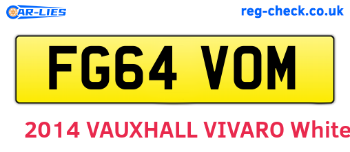 FG64VOM are the vehicle registration plates.