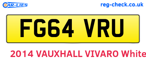 FG64VRU are the vehicle registration plates.