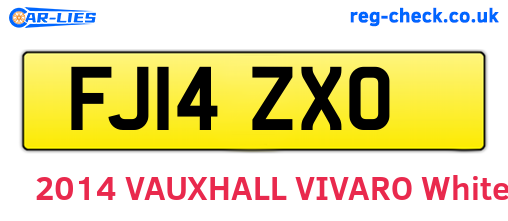 FJ14ZXO are the vehicle registration plates.