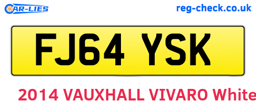FJ64YSK are the vehicle registration plates.