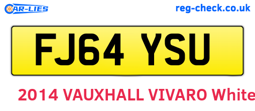 FJ64YSU are the vehicle registration plates.