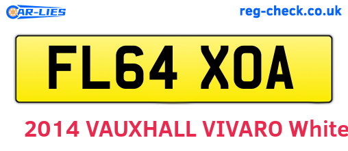FL64XOA are the vehicle registration plates.