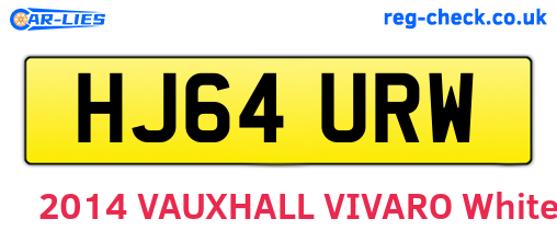 HJ64URW are the vehicle registration plates.