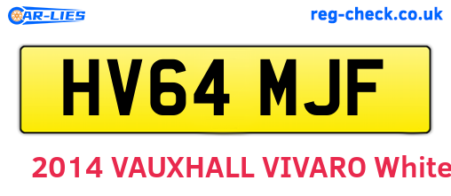 HV64MJF are the vehicle registration plates.