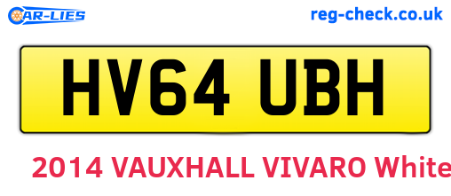 HV64UBH are the vehicle registration plates.