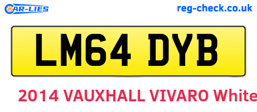 LM64DYB are the vehicle registration plates.