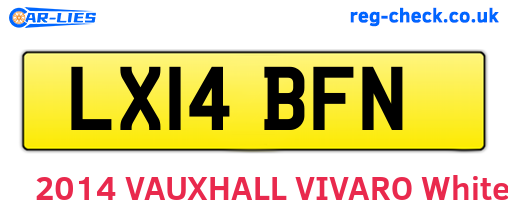 LX14BFN are the vehicle registration plates.