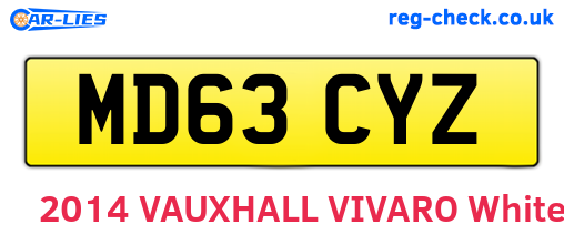 MD63CYZ are the vehicle registration plates.