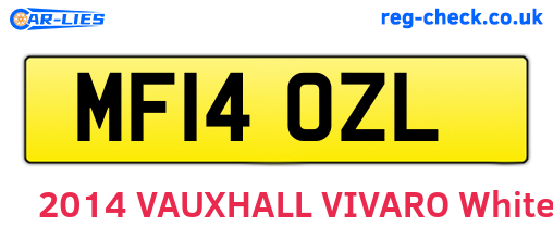 MF14OZL are the vehicle registration plates.