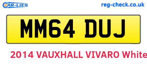 MM64DUJ are the vehicle registration plates.