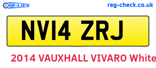 NV14ZRJ are the vehicle registration plates.