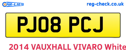 PJ08PCJ are the vehicle registration plates.