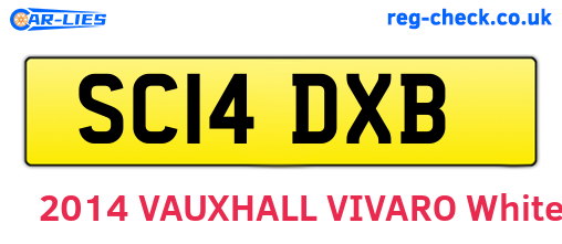 SC14DXB are the vehicle registration plates.