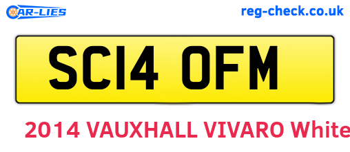 SC14OFM are the vehicle registration plates.