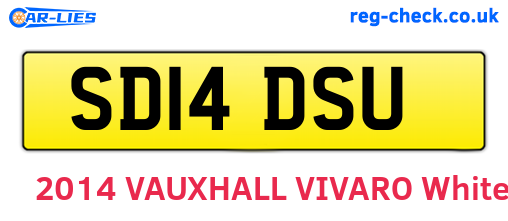 SD14DSU are the vehicle registration plates.
