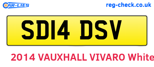 SD14DSV are the vehicle registration plates.