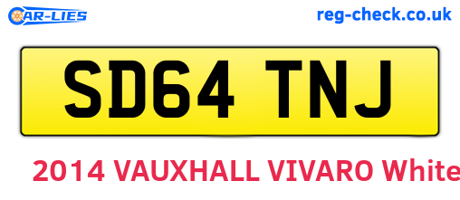 SD64TNJ are the vehicle registration plates.