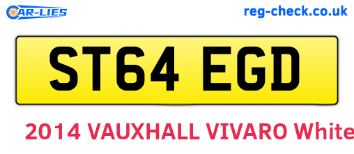 ST64EGD are the vehicle registration plates.