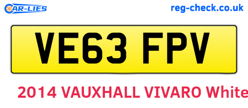 VE63FPV are the vehicle registration plates.