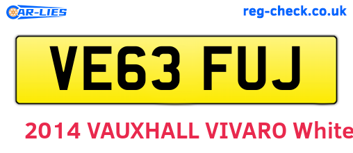 VE63FUJ are the vehicle registration plates.
