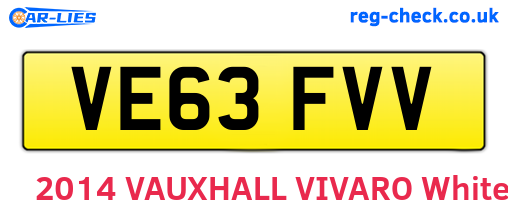 VE63FVV are the vehicle registration plates.