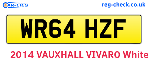 WR64HZF are the vehicle registration plates.