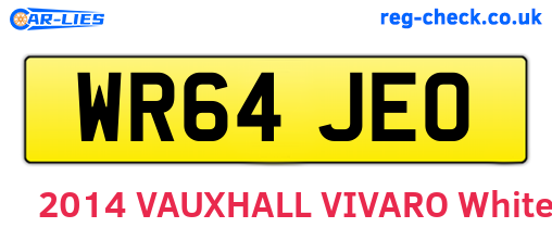 WR64JEO are the vehicle registration plates.
