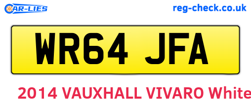 WR64JFA are the vehicle registration plates.